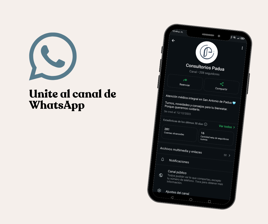 Canal de WhatsApp Consultorios Padua